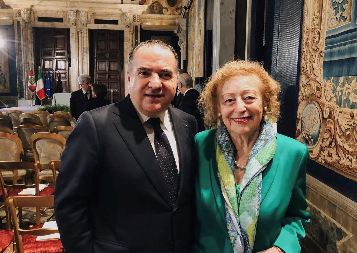 Luca Tomassini, con Elettra Marconi al Quirinale