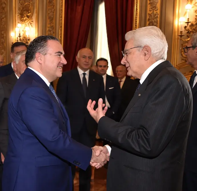 Luca Tomassini con Sergio Mattarella