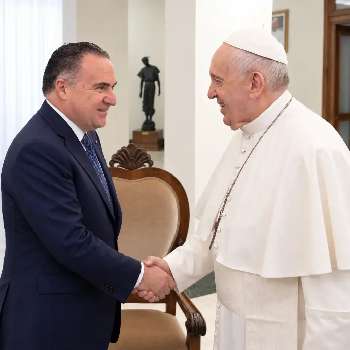 Luca Tomassini con Papa Francesco