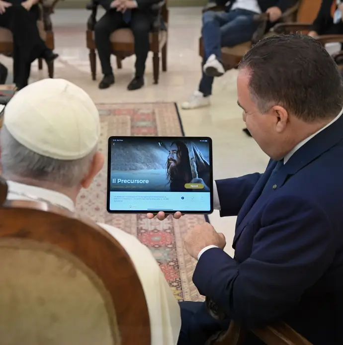 Luca Tomassini con Papa Francesco