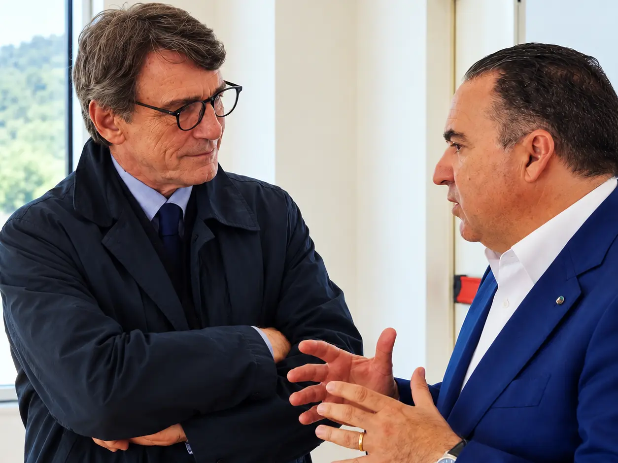 Luca Tomassini con David Sassoli